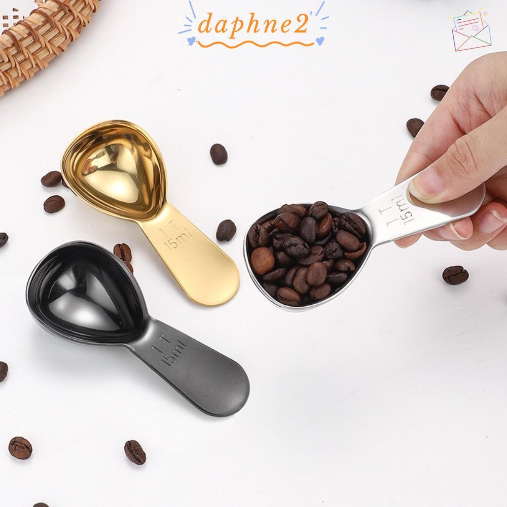 DAPHNES ช้อนตวงเมล็ดกาแฟ, 15/30ml 1 Tbsp หรือ 2 Tbsp กาแฟ Scoops, สแตนเลสทนทาน Ergonomic Tablespoon 