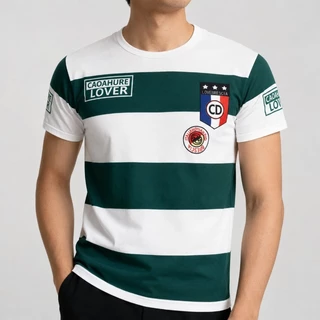 MANSTR ฤดูร้อน บวก ขนาดผู้ชายลายรอบคอเสื้อยืดแนวโน้มแขนสั้นธุรกิจ ไม่เป็นทางการ สูงสุด สีดําสีขาวสีเขียวสีฟ้า