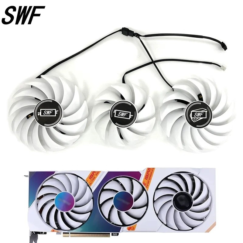 *4Pin Cooler พัดลมเปลี่ยนสําหรับ COLORFUL GeForce RTX 3080 3070 3060 Ti iGame Ultra OC สีขาว RTX3080