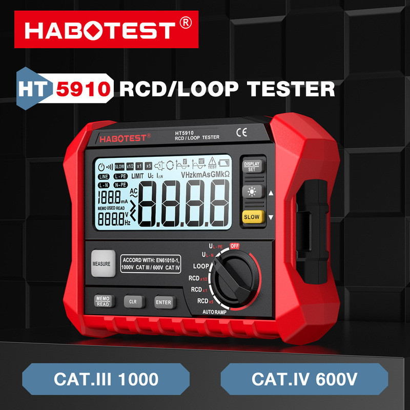 เครื่องทดสอบสวิตช์กันไฟรั่ว HABOTEST HT5910, เครื่องทดสอบความต้านทานวงจร, เครื่องทดสอบการป้องกันไฟรั