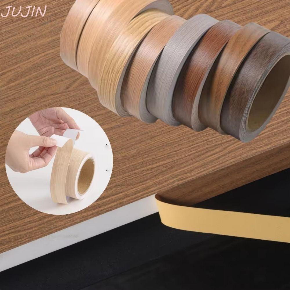 JUJIN Veneer Edge Banding Tape, ลายไม้หลายสไตล์ที่สวยงาม, แอพพลิเคชั่นง่าย Thicken Self-กาว 2 ซม.x10m Gap สติกเกอร์ DIY โครงการ