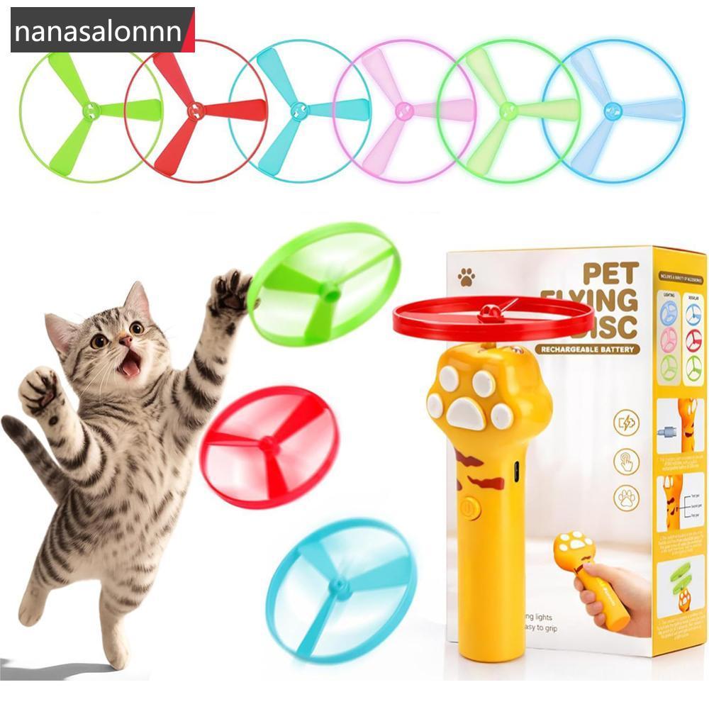 NNL Cat Paw LED Flying Disc Motorized ใบพัดเรืองแสงของเล่นสําหรับสัตว์เลี้ยง Interactive Flying Spin