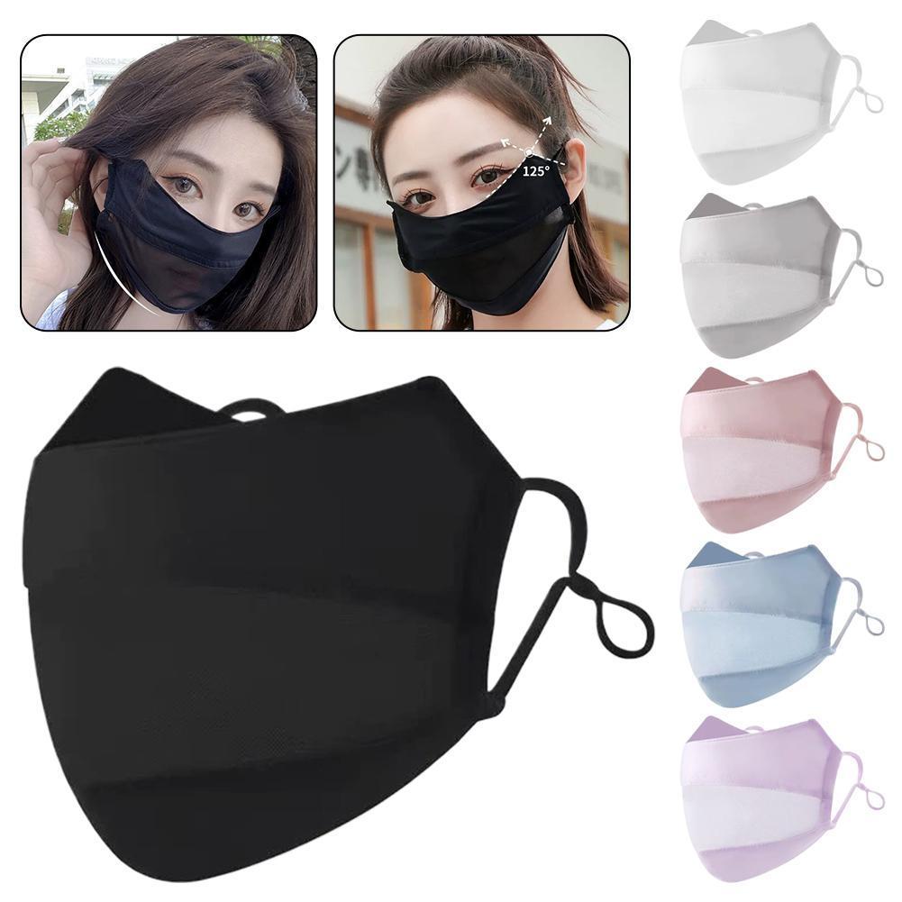 Uv Protection Face Mask สําหรับผู้หญิงล้างทําความสะอาดได้ฤดูร้อน Breathable ตาข่าย Patchwork Face Fa