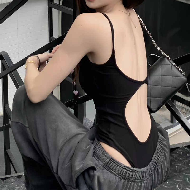 Bree สายเดี่ยวมีฟองน้ำ เสื้อบอดี้สูท ว้าวหลัง เซ็กซี่ ผ้านิ่ม ใส่สบาย