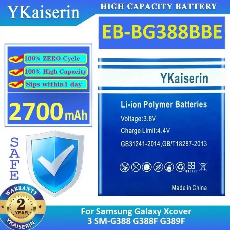 ความเข้ากันได้สูงโทรศัพท์มือถือแบตเตอรี่ประสิทธิภาพ 2700Mah EB-BG388BBE สําหรับ Samsung Galaxy Xcove