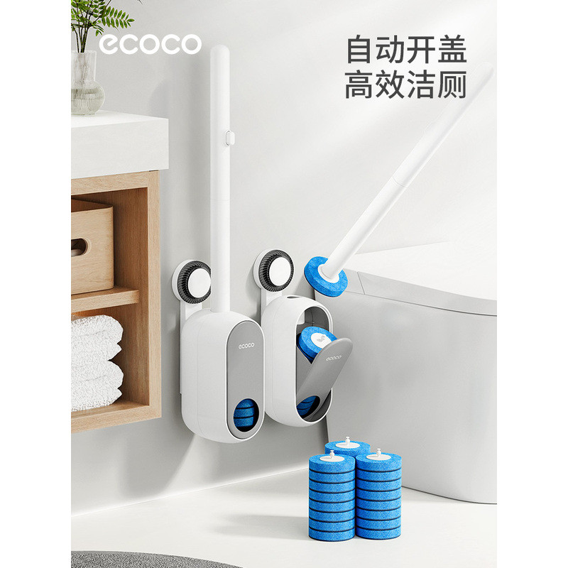แปรงขัดห้องน้ำแบบใช้แล้วทิ้งพร้อมฐานดูดสูญญากาศ ecoco สำหรับใช้ในบ้าน ไม่มีจุดอับ แปรงขัดห้องน้ำเฉพา