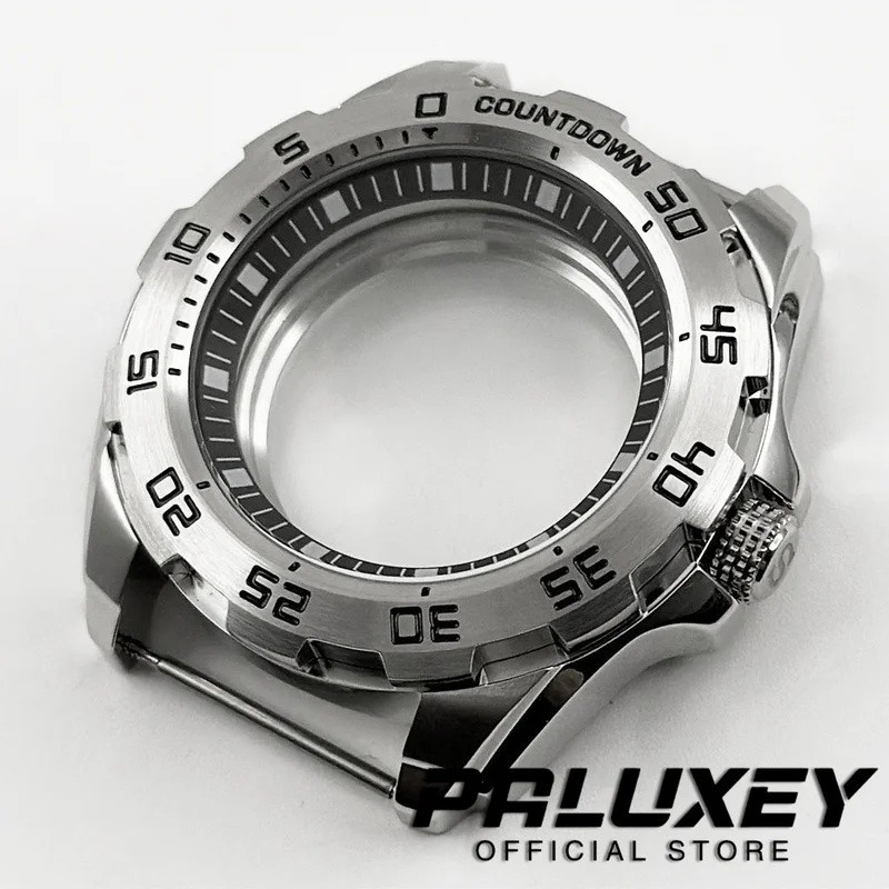 PALUXEY 44MM Modified Monster NH34 NH35 NH36 NH38 NH70 NH72 แหวนสีดํากรณีนาฬิกาดัดแปลงอุปกรณ์เสริม P