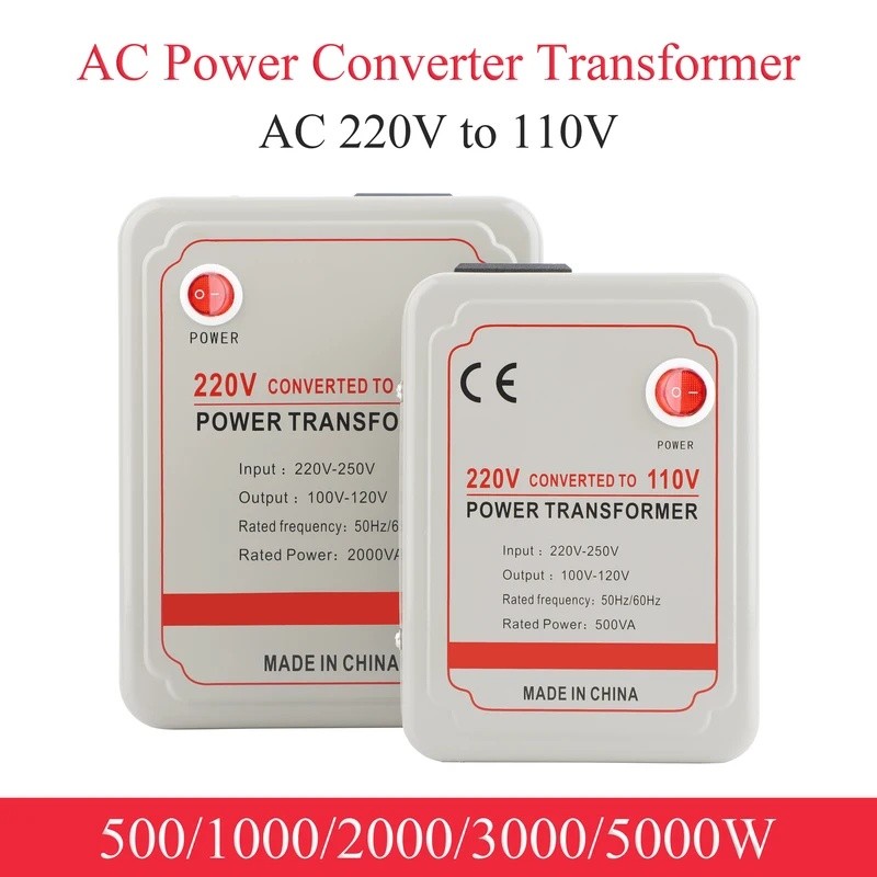 7A9O AC 220V ถึง 110V ขั้นตอนลง Converter 1000W-5000W หม้อแปลงแรงดันไฟฟ้าสําหรับ 100-120V USA เครื่อ