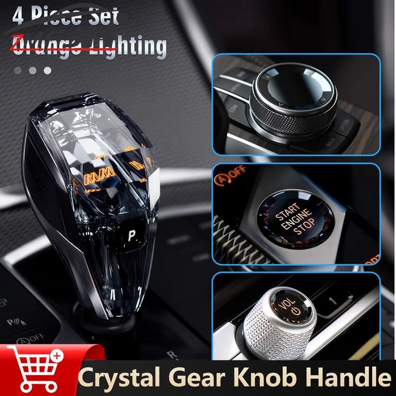 O6RJ 4 ชิ้นชุดคริสตัลเกียร์ Shifter KNOB Handle เกียร์รถเกียร์ Shift Knob Lever สําหรับ BMW F40 F44 
