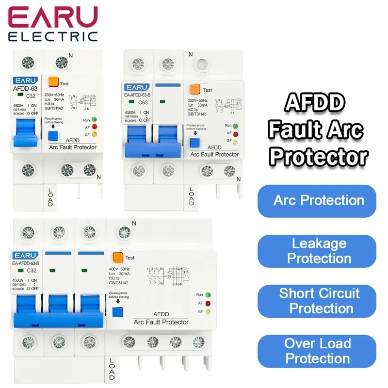 0YX0 AFDD 1P + N 2P 3P + N AC 230V Fault Arc Protector Circuit Breaker สวิทช์หลัก RCBO MCB วงจรสั้น 