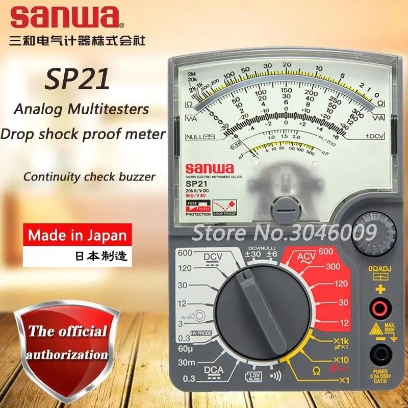 3LQ6 sanwa SP21 Analog Multitesters, multi-function / multi-range ตัวชี้มัลติมิเตอร์ศูนย์ off beep แ