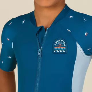 Decathlon Boy'S Wetsuit - Shorty 100 Short Sleeve ชุดเว็ทสูทแขนสั้นสำหรับเด็กผู้ชายรุ่น Shorty 100 - Navy/Blue