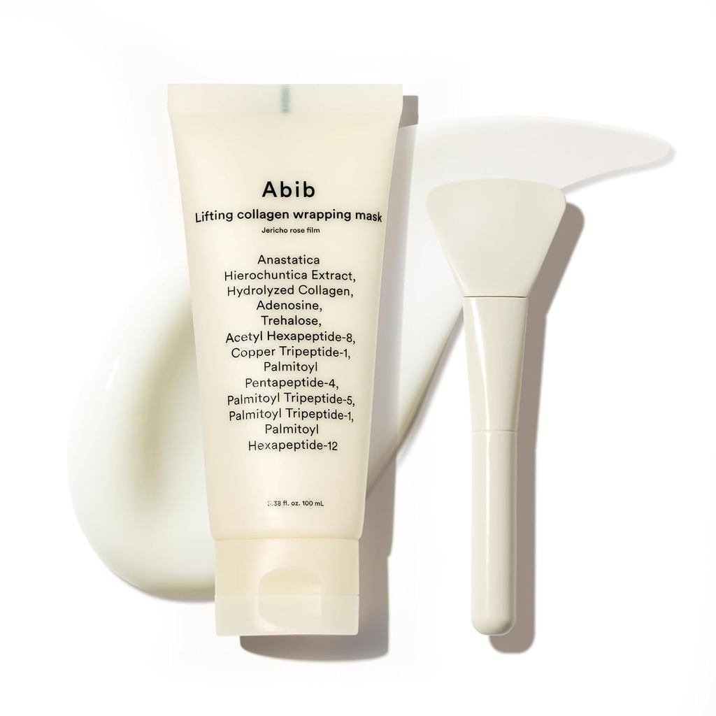 Abib Lifting Collagen Wrap Facial Mask, Jericho Rose Mask 3.38 ออนซ์ มี applicator, มาส์กลอก, บรรจุ 