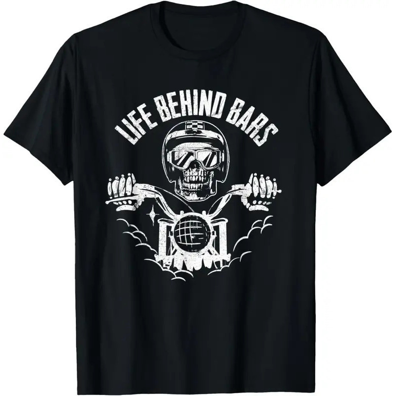 เสื้อยืดรุ่นใหม่ล่าสุด - เสื้อยืดมอเตอร์ไซค์ Life Behind Bars