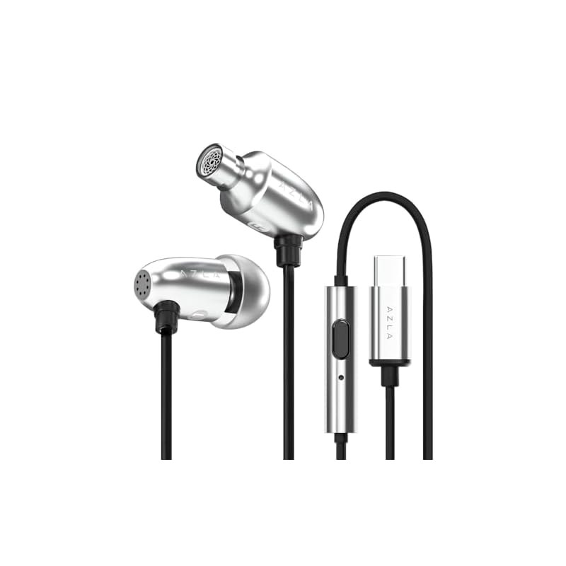 【VGP2025 Gold Award】AZLA AIM C Silver [3D Surround Sound / 8mm Dynamic Driver Earphones] Compatible 