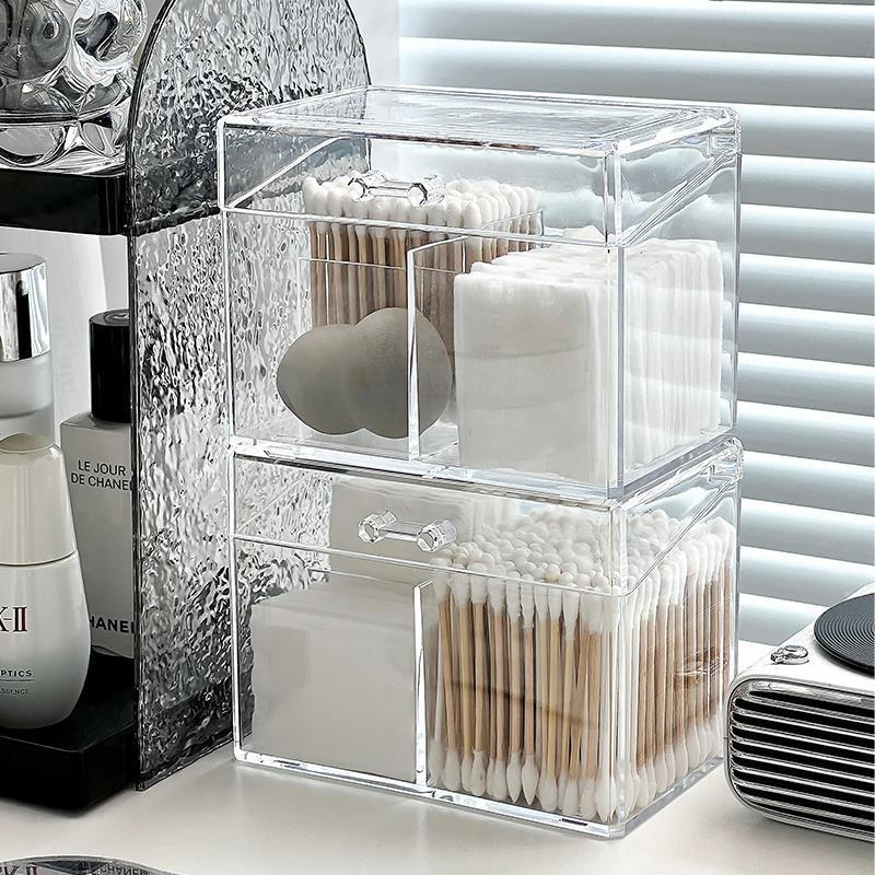 New Product#Cotton swab storage box, dustproof makeup cotton storage, makeup remover cosmetics acryl