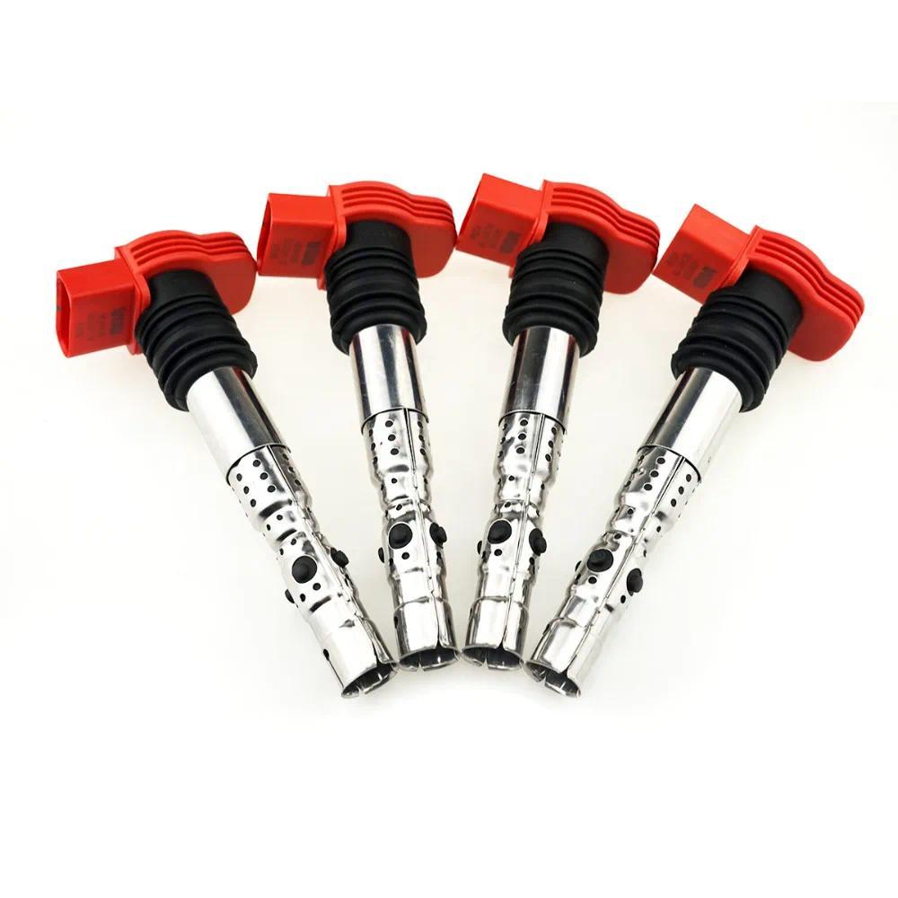 4pcs คอยล์จุดระเบิดสําหรับ Audi A4 (8E2 B6) 3.0 2000-2005 B7 2004-2008 A6 C5 A8 4E2 4E8 2002-2010 06