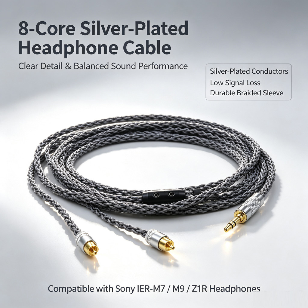 8 Core Silver Plated 3.5 มม.2.5 มม.4.4 มม.HeadphonesUpgrade สําหรับ Sony IER-M7 M9 Z1R หูฟัง