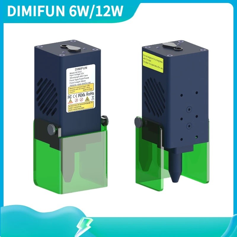 D4QW ขายร้อนของแท้ขั้นสูง 450nm 6/12W Blue โมดูลเลเซอร์สําหรับแกะสลักเลเซอร์ชิ้นส่วนเครื่องจักรไม้พร