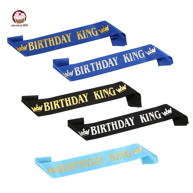 [Myoloy] Birthday King Sash for Men Boy Happy 16th 18th 20th 30th Birthday Party Decor