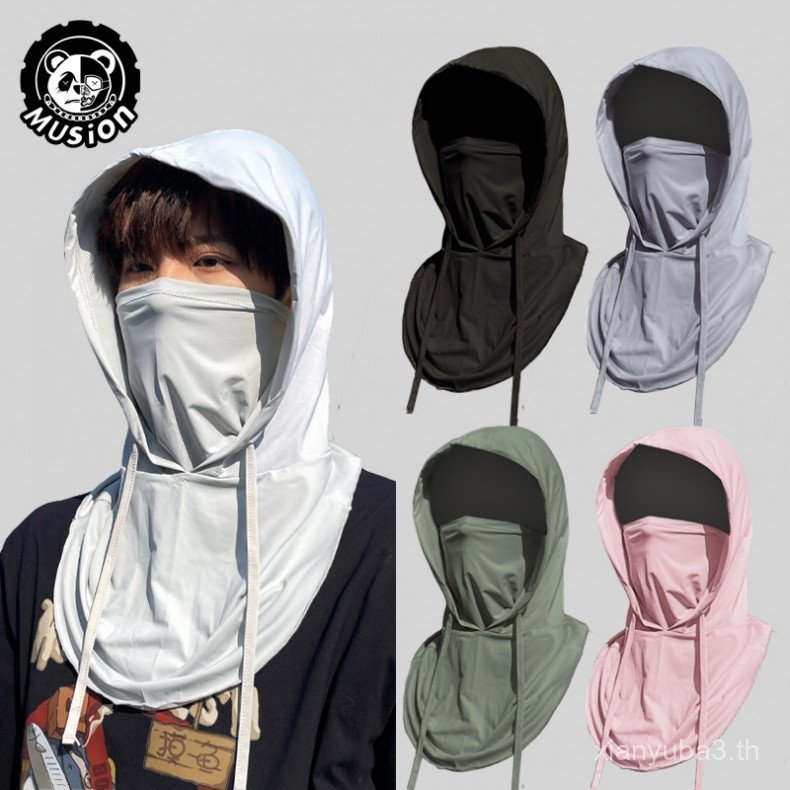 Musion Full Face Cover Sun หมวกหมวกหน้ากากหมวกฤดูร้อนกลางแจ้ง Anti-uv ปกป้องคอเดินป่า VHT9