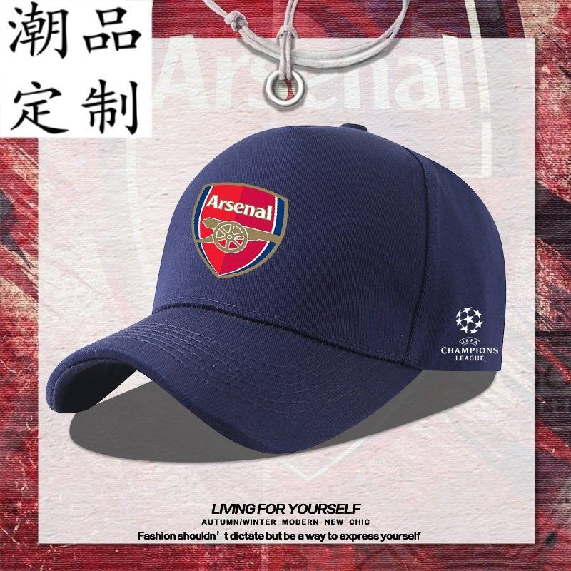 สินค้าสำหรับแฟนสโมสรฟุตบอลอาร์เซนอล พรีเมียร์ลีก Arsenal หมวก, หมวกเบสบอล, หมวกแก๊ปทรงดั๊กบิลแบบยูนิเซ็กส์ที่สามารถปรับแ