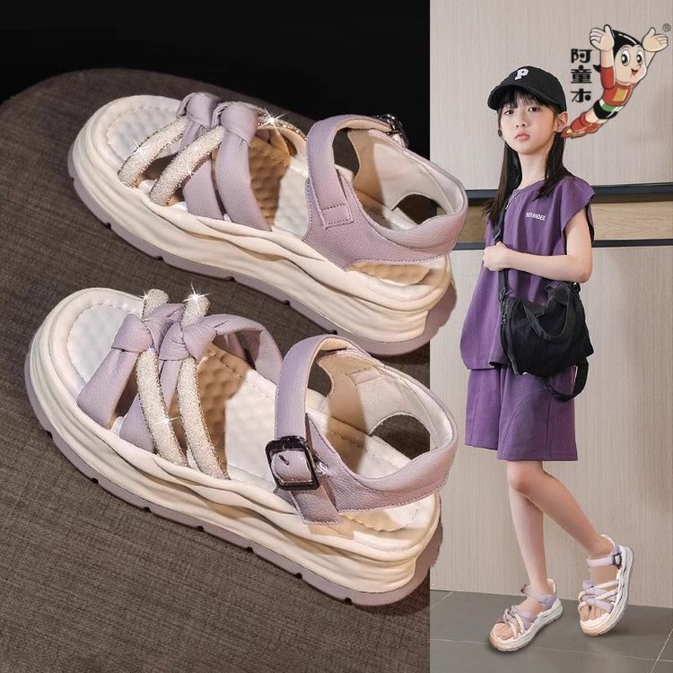 2026 สไตล์ใหม่ Astro Boy ไม้ของแท้หนังสาวรองเท้าแตะ 2026 Soft Sole สาวเจ้าหญิงรองเท้าชายหาดรองเท้าแต
