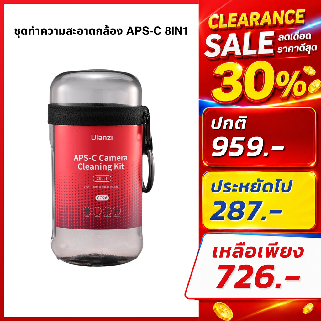 Ulanzi CO26 ชุดทำความสะอาดกล้อง เลนส์ เซ็นเซอร์กล้อง สำหรับกล้อง APS-C เช็ดสะอาด ไม่ทิ้งคราบตกค้าง