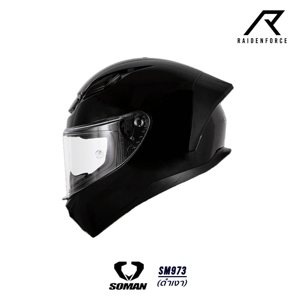 หมวกกันน็อค SOMAN - SM973 สีดำเงา