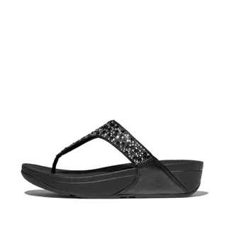 FITFLOP LULU CRYSTAL-MIX TOE-POST รองเท้าแตะแบบหูหนีบผู้หญิง รุ่น JE3-090 สี BLACK
