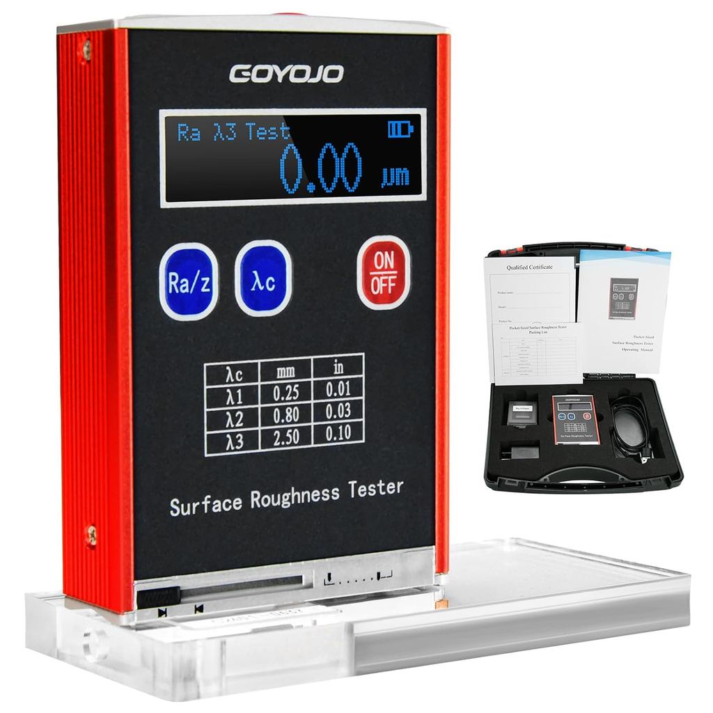 GOYOJO เครื่องวัดความหยาบพื้นผิวความแม่นยําสูง 001um เครื่องวัดแบบพกพา Ra Rq 005 150um Rz Rt 01 500u