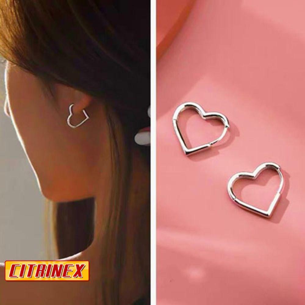CITRINEX ต่างหูห่วงหัวใจผู้หญิงสาวJewleryของขวัญเครื่องแต่งกายJewleryรูปหัวใจ