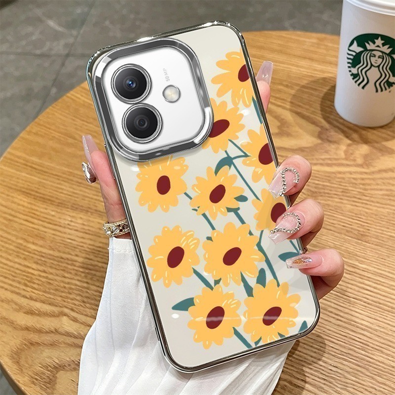 Imura สําหรับ OPPO A5i Graffiti ดอกทานตะวันการ์ตูนกรณีทั้งหมดรอบ 4 มุม Anti-Fall ฝาครอบกันชนเคสโทรศั