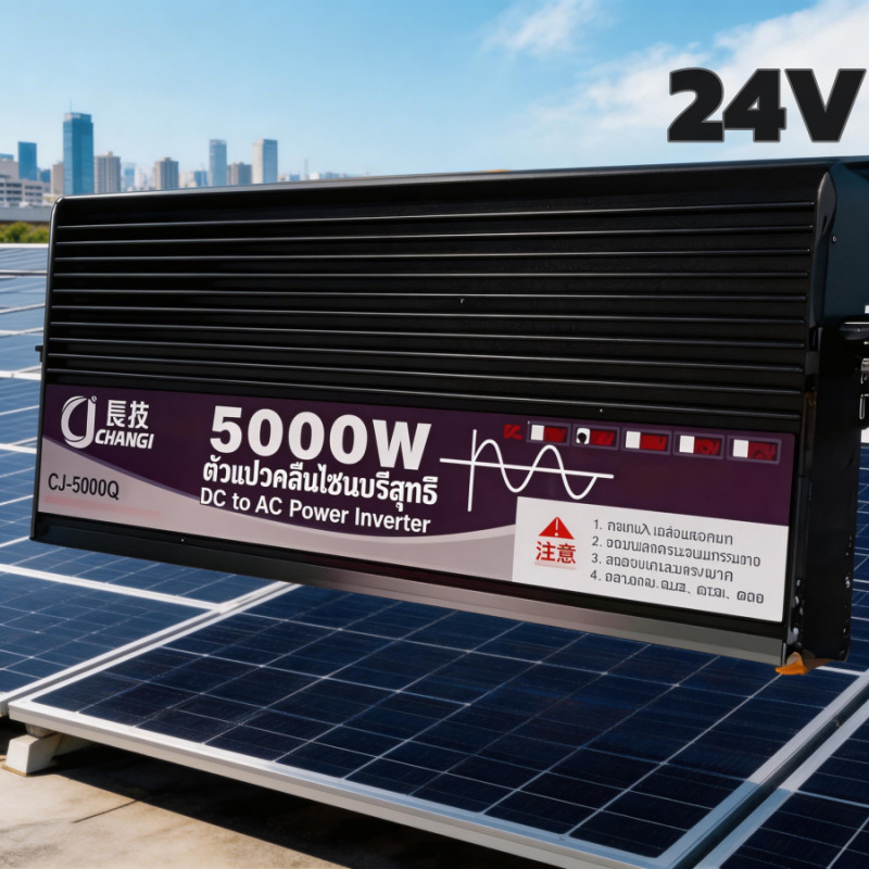 5000W อินเวอร์เตอร์ เพียวซายเวฟ 24V Inverter pure sine wave เครื่องแปลงไฟ สินค้าราคาถูกจากโรงงานInve