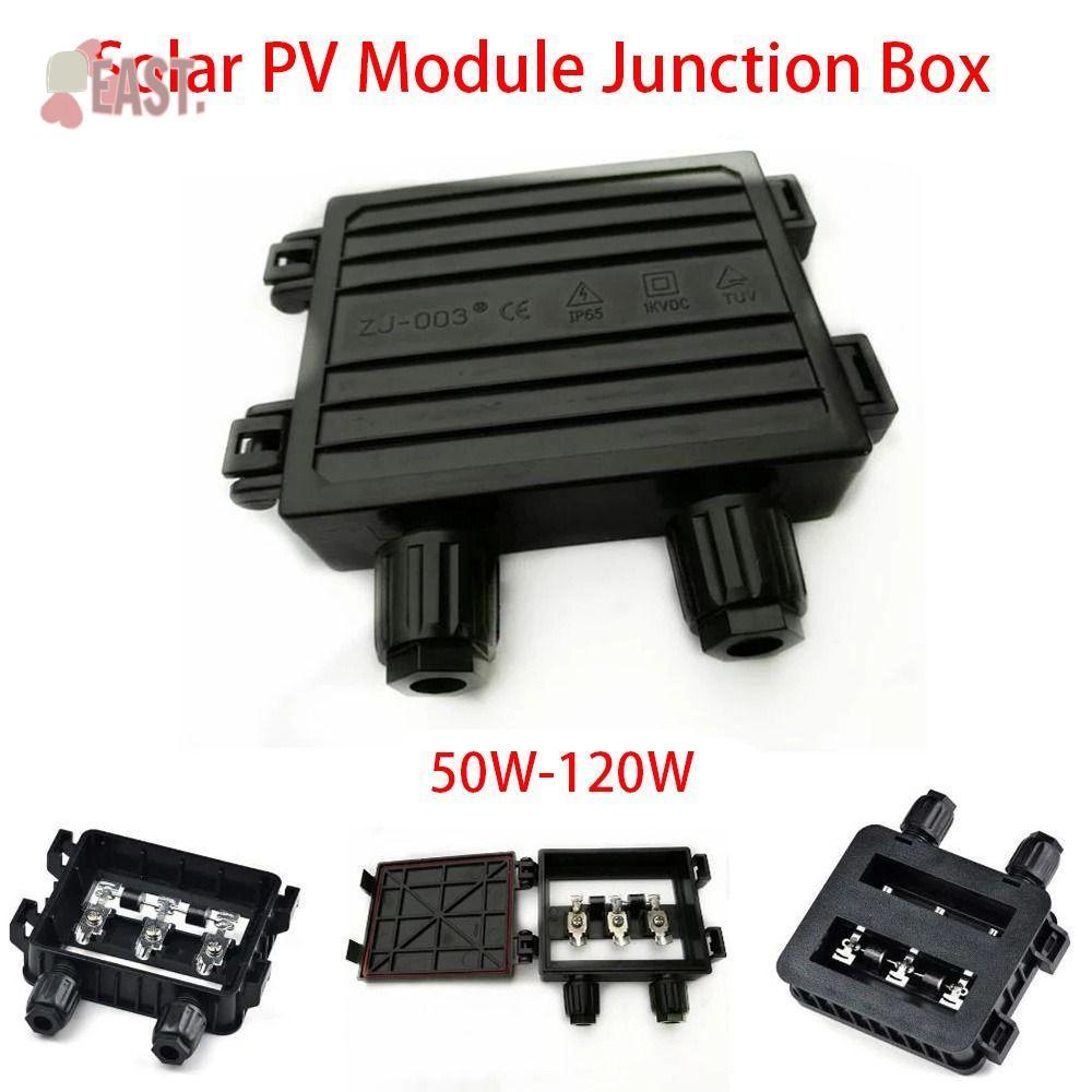 EASTS 1 ชิ้น PV โมดูลกล่อง,สีดําเครื่องมือทดสอบไฟฟ้ากล่อง,ทนทาน IP65 กันน้ํา 50W-120W 6A สําหรับ 6.5