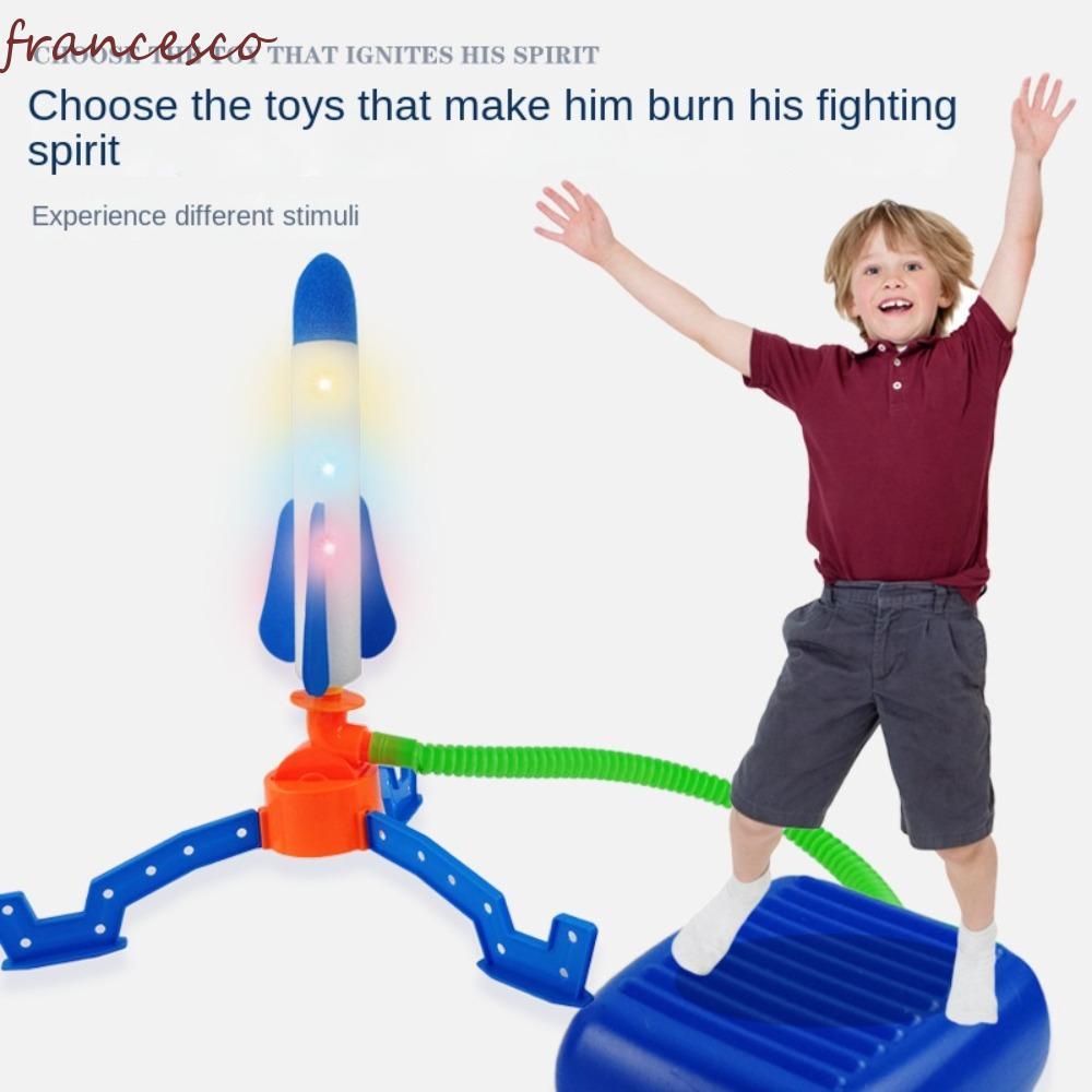 FRANCESCO เท้าเหยียบ Launcher ของขวัญ Air Rocket Launcher กระพริบเด็กปฏิสัมพันธ์ความปลอดภัยเหยียบเกม