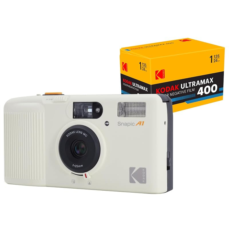 KODAK Snapic A1 35mm Film Camera - Reusable, Lightweight & Compact with 2-Zone Focus (Film & Batteri