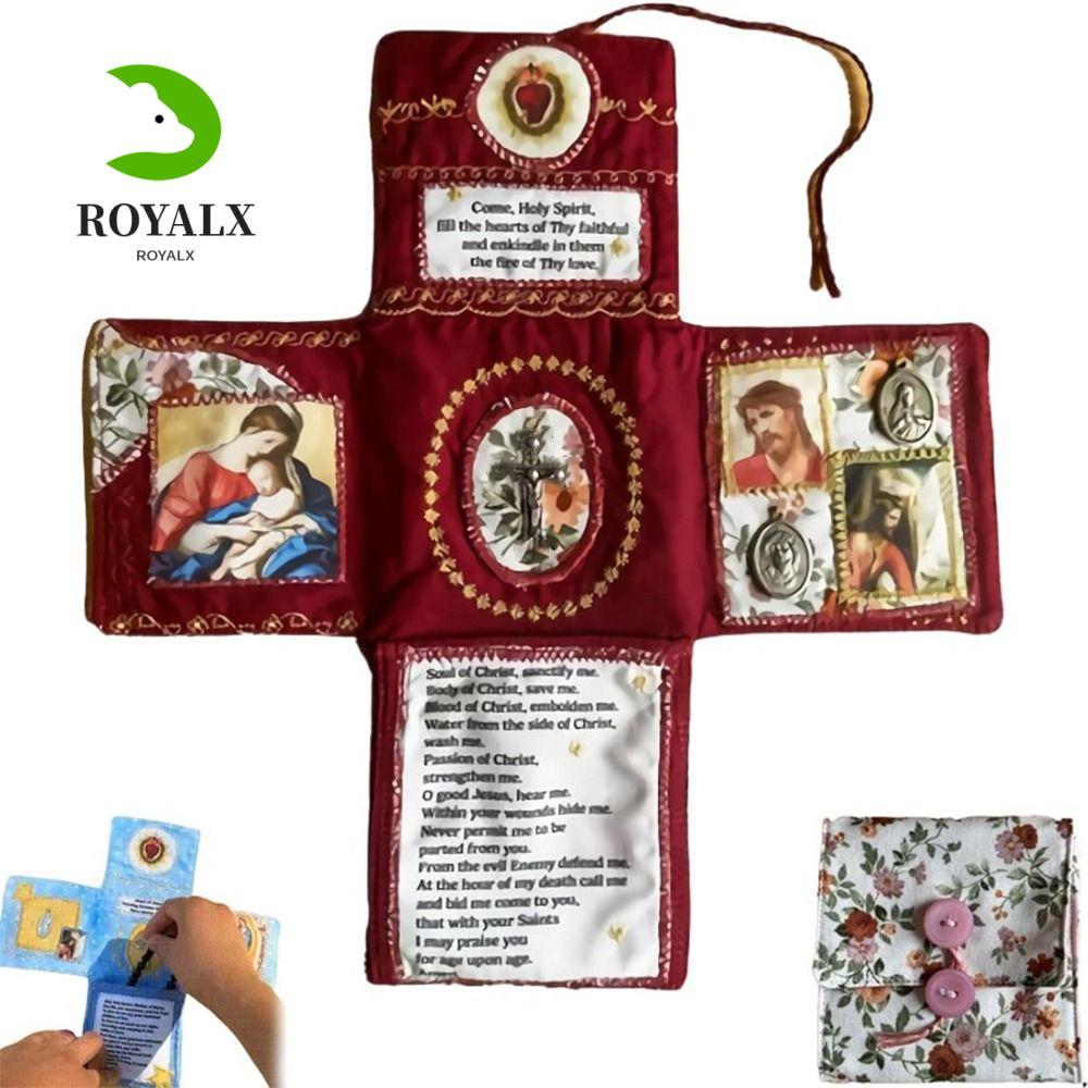 ROYALX0 Handcrafted Pocket Devotional, Cross รวมภายใน Faith Edition กระเป๋าผ้ารูปกากบาท, พร้อม Cross