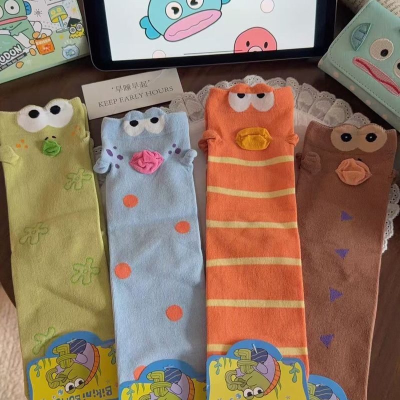 春夏比奇. 堡小丑鱼卡通动物中筒袜可爱潮流中筒袜Spring/Summer Biqibao Clown Fish Cartoon Animal Socks Versatile Comfortable 