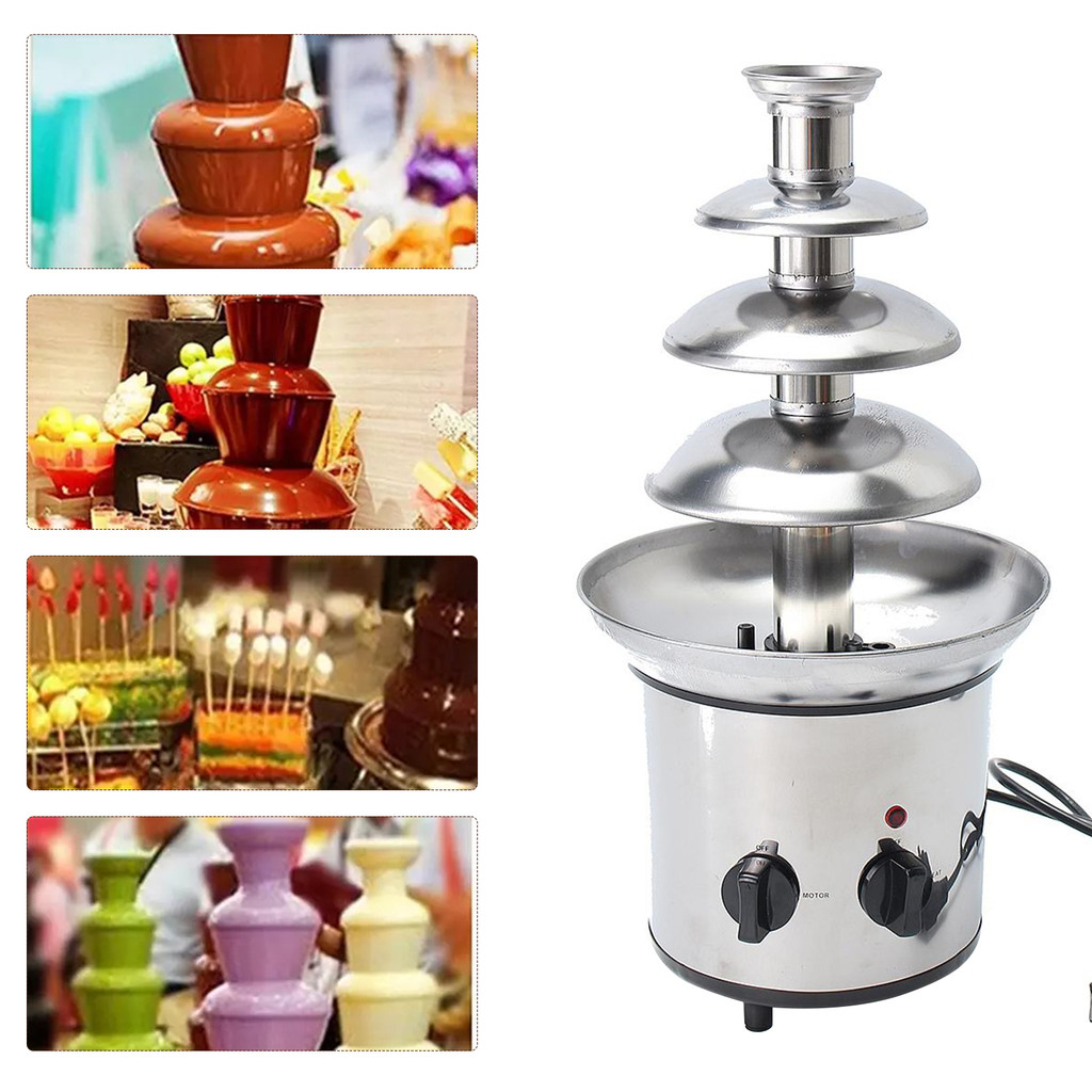 4 Tiers Chocolate Fountain Waterfall Melting Machine 220V Stainless Steel Chocolate Mini Waterfall H