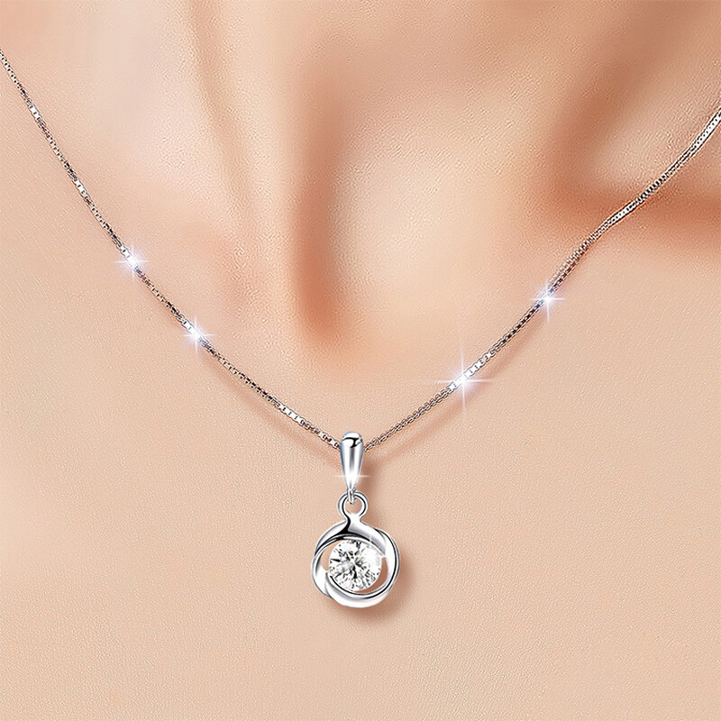 PT950 สร้อยคอแพลทินัมหญิงแท้ 18k ทองคําขาวโคลเวอร์สี่ใบโซ่กระดูกไหปลาร้าเครื่องประดับเครื่องประดับขอ