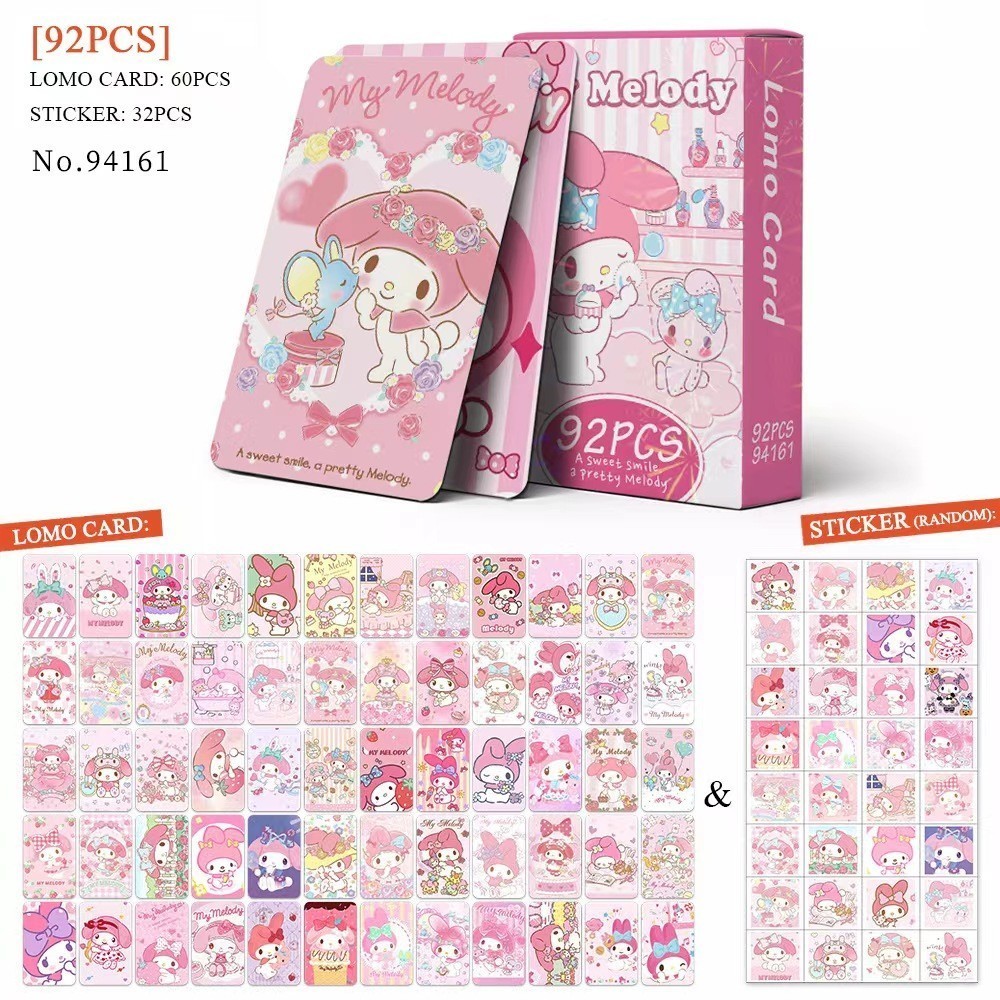 [92 ชิ้น] แพ็ค Photocard S4NR10 92 การ์ด H3ll0 K1ty Melody C1n4m0r0ll p0mp0mpur1n Kur0m1photo การ์ด 
