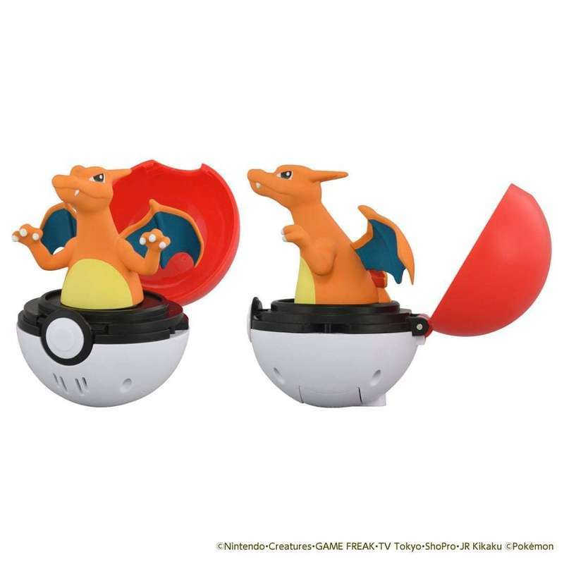[Domeka] Pokémon Figure Pokemon Ball Charizard Fire-breathing Dragon Doll Model Jewelry Bounce Pinch