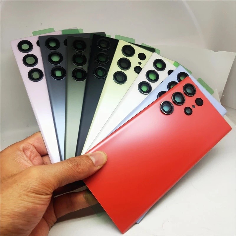 สําหรับ Samsung Galaxy S23 Ultra ฝาหลังแบตเตอรี่ด้านหลังกระจกด้านหลังเปลี่ยนสําหรับ S918B S918U S918
