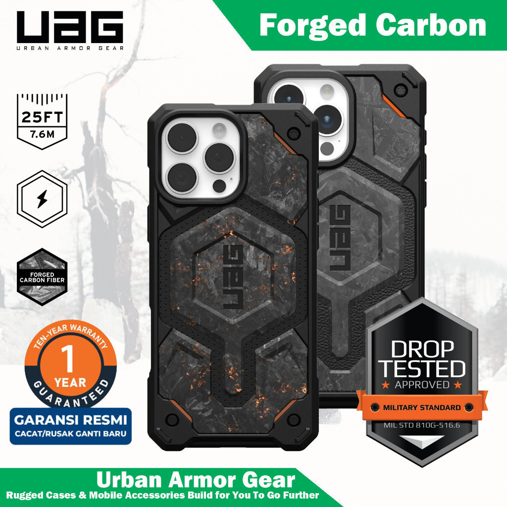 UAG Monarch Pro เคสไอโฟน 16 15 14 13 Series Forged Carbon Fiber กันกระแทก