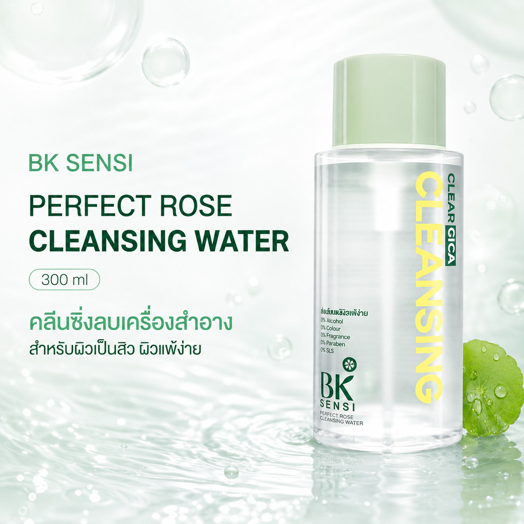 BK - Sensi Perfect Rose Cleansing Water 300 ml. บีเค เซนซิ เพอร์เฟ็ค โรส คลีนซิ่ง วอเตอร์