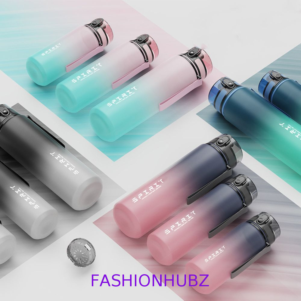แฟชั่นฮับ 1ลิตรขวดน้ํากีฬา,ไล่โทนสีสีพีซีป้องกันการรั่วถ้วยพลาสติกที่มีสีสัน,500/800/1000มล ความจุขนาดใหญ่แบบพกพาความจุขนาดใหญ่กาต้มน้ํากีฬ