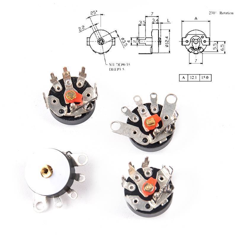 loveoionia1 10 ชิ้น/เซ็ตมุมตรงวิทยุ Potentiometer RV12MM B103 B10K B503 B50K Power Amplifier Volume 