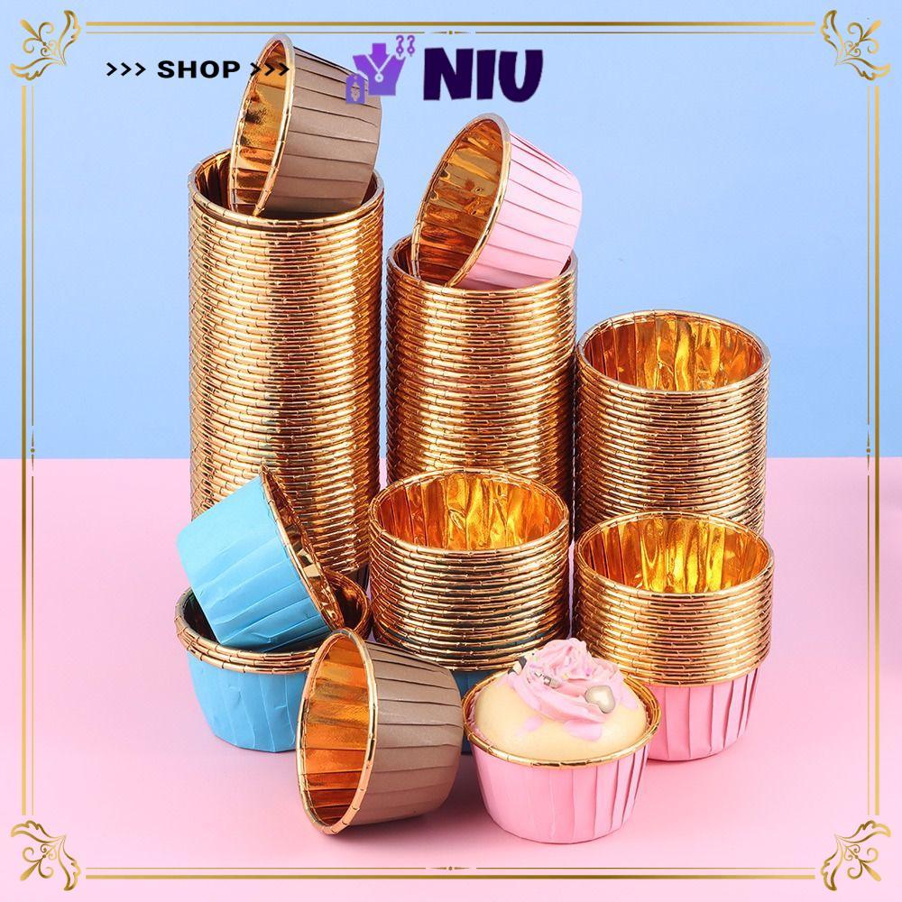 NIU 50 ชิ้นเค้กถ้วยกระดาษ Home & Kitchen Party Supplies Pastry Tools มัฟฟินกรณี