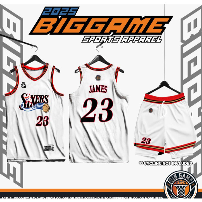 482 SUBLIMATION JERSEY - BIG GAME CONCEPT 76ERS SIXERS WHITE CUSTOMIZED SUBLIMATION JERSEY